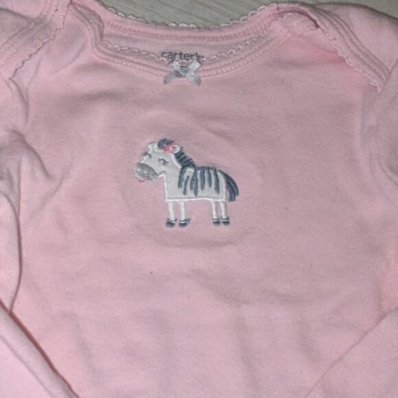 Vintage Y2K Carter's Zebra Theme Baby Girls Clothes 4pc Lot Size 9 - 12 Mos - Picture 4 of 5